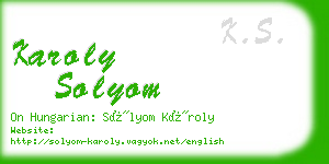 karoly solyom business card